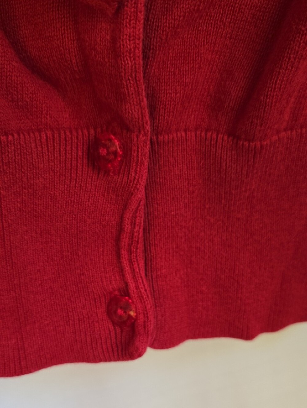 Cherokee Red Ruffle-Front Cardigan Sweater - Picture 5 of 7